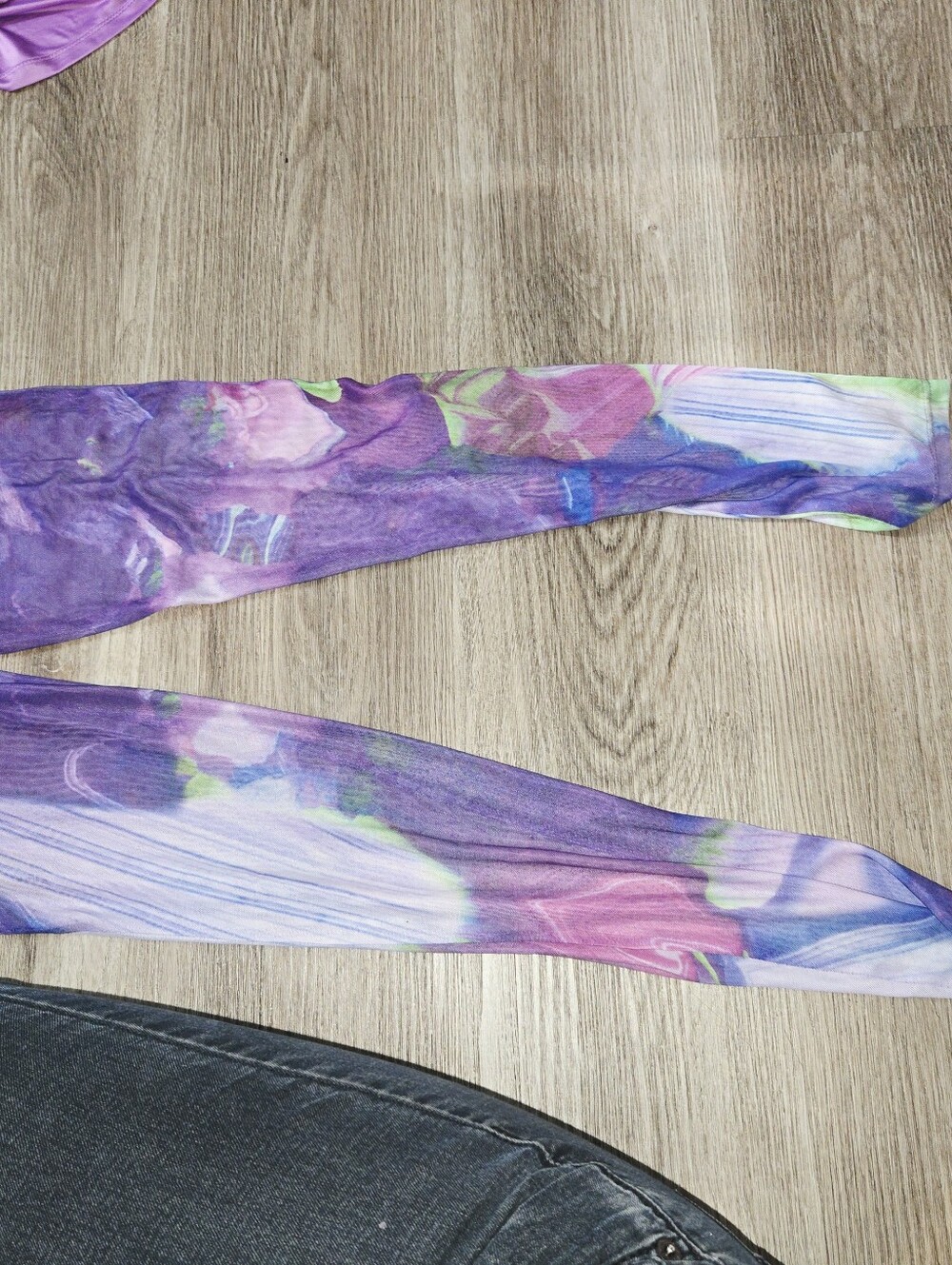 Purple Floral Strapless Jumpsuit with Sash - Picture 8 of 12